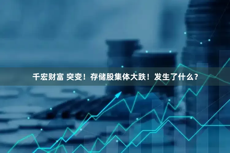 千宏财富 突变！存储股集体大跌！发生了什么？